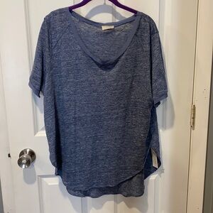 Wrap London Linen Tee w Silk Trim NWT